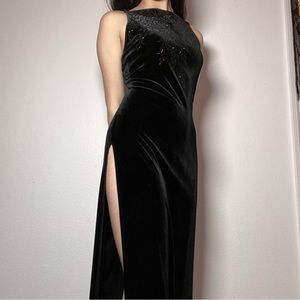 black velvet formal dress